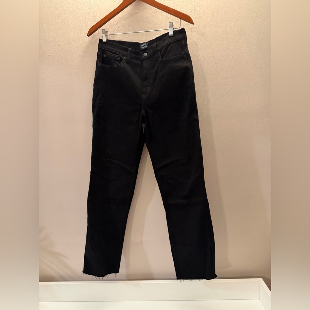 J.Crew Stovepipe Jeans Black Raw Hem Straight Leg NWT Womens 29‎